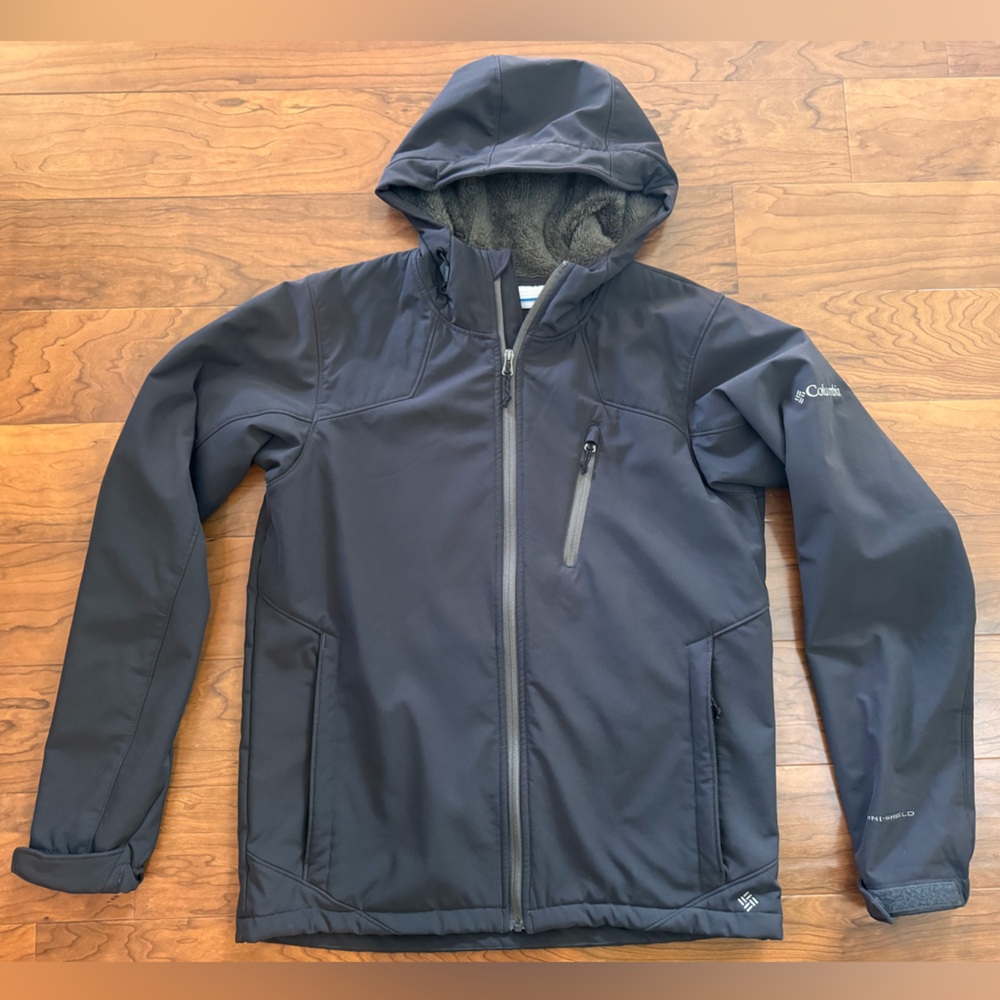 Columbia Men's Dark Gray Hooded Insulated Soft Shell Jacket